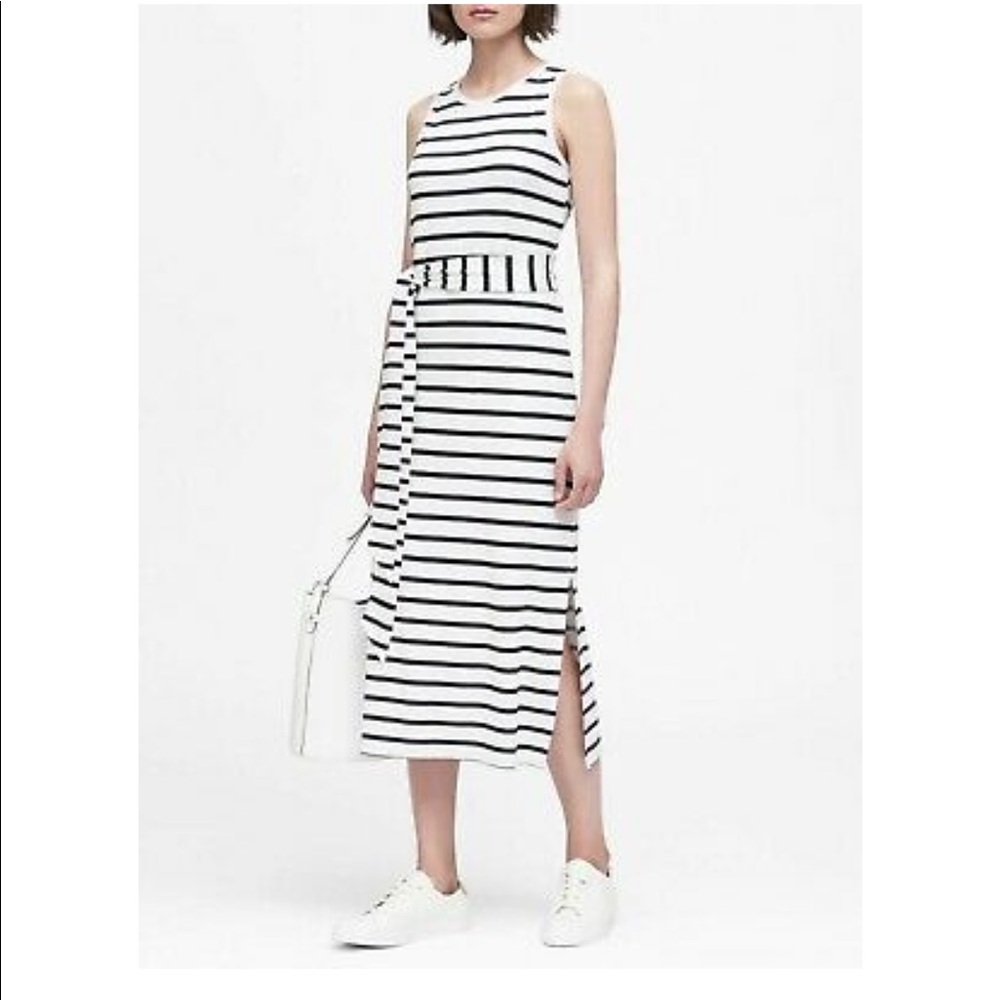 Banana Republic Ponte striped tank dress